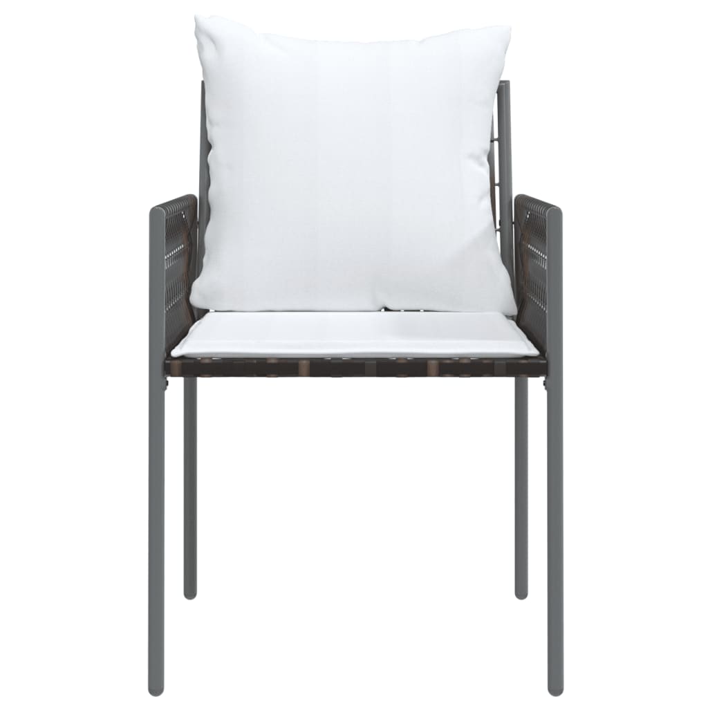 Tuinstoelen 2 st met kussens 54x61x83 cm poly rattan bruin is nu te koop bij PeponiXL, paradijselijk wonen!