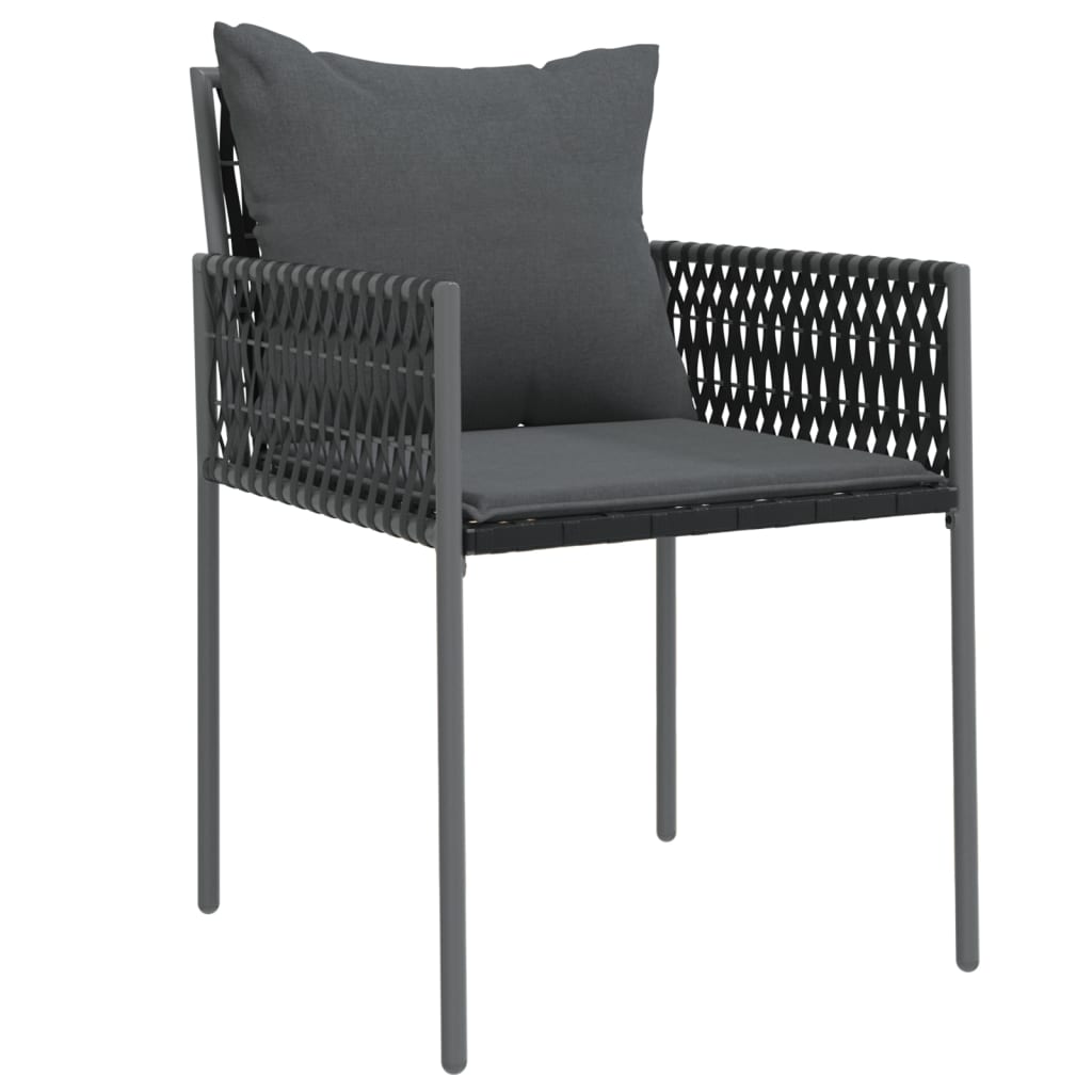 Tuinstoelen 2 st met kussens 54x61x83 cm poly rattan zwart is nu te koop bij PeponiXL, paradijselijk wonen!