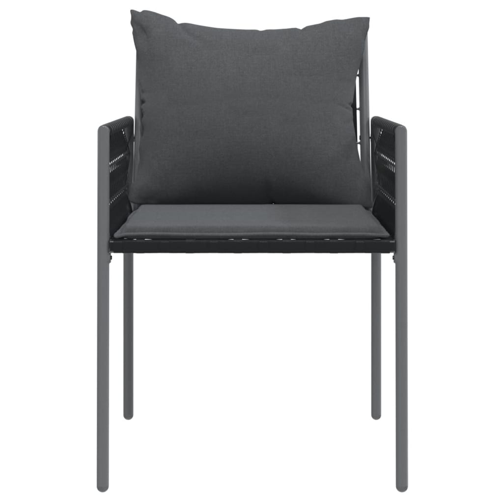 Tuinstoelen 2 st met kussens 54x61x83 cm poly rattan zwart is nu te koop bij PeponiXL, paradijselijk wonen!