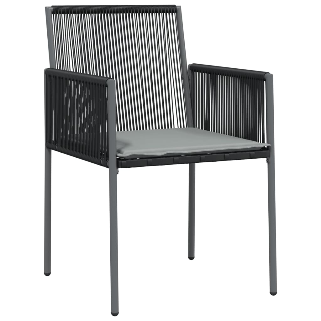 Tuinstoelen 2 st met kussens 54x60,5x83,5 cm poly rattan zwart is nu te koop bij PeponiXL, paradijselijk wonen!