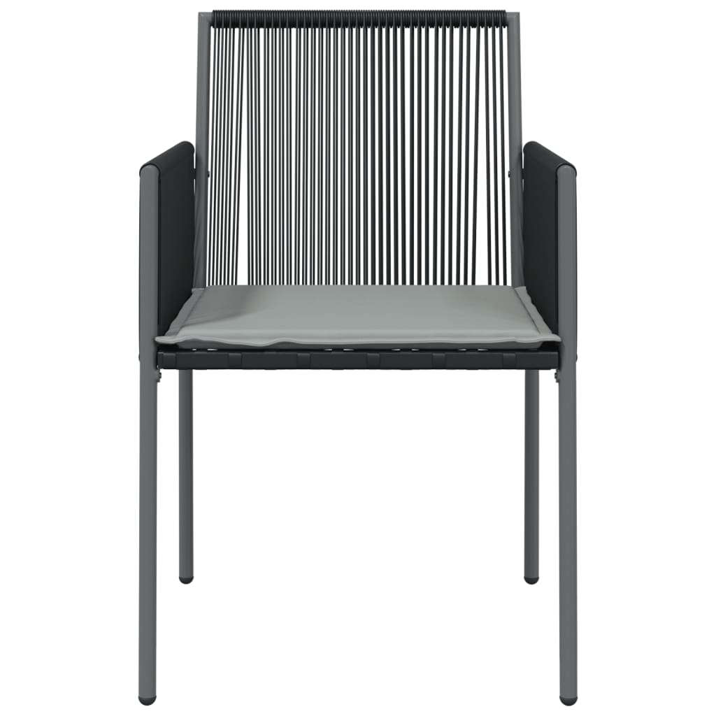 Tuinstoelen 2 st met kussens 54x60,5x83,5 cm poly rattan zwart is nu te koop bij PeponiXL, paradijselijk wonen!