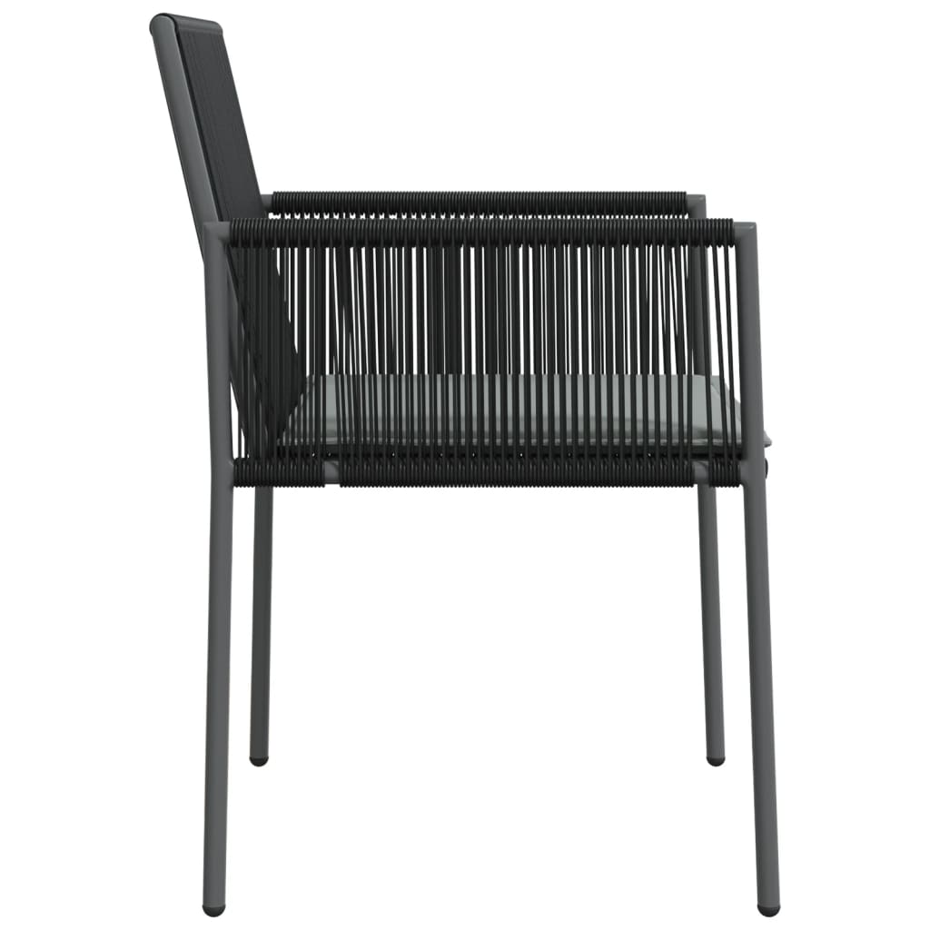 Tuinstoelen 2 st met kussens 54x60,5x83,5 cm poly rattan zwart is nu te koop bij PeponiXL, paradijselijk wonen!