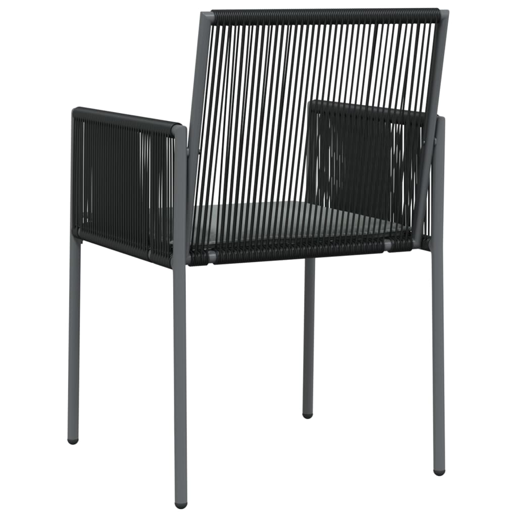 Tuinstoelen 2 st met kussens 54x60,5x83,5 cm poly rattan zwart is nu te koop bij PeponiXL, paradijselijk wonen!