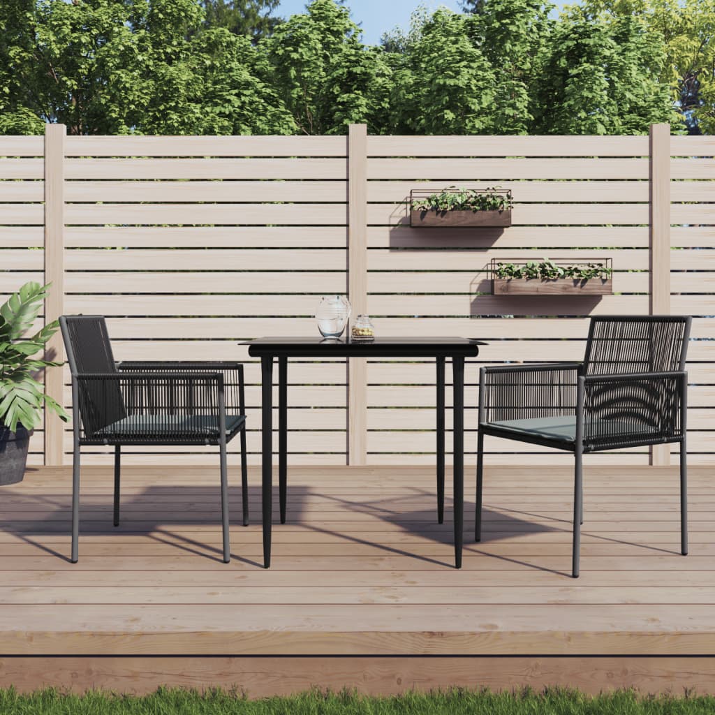 Tuinstoelen 2 st met kussens 54x60,5x83,5 cm poly rattan zwart is nu te koop bij PeponiXL, paradijselijk wonen!