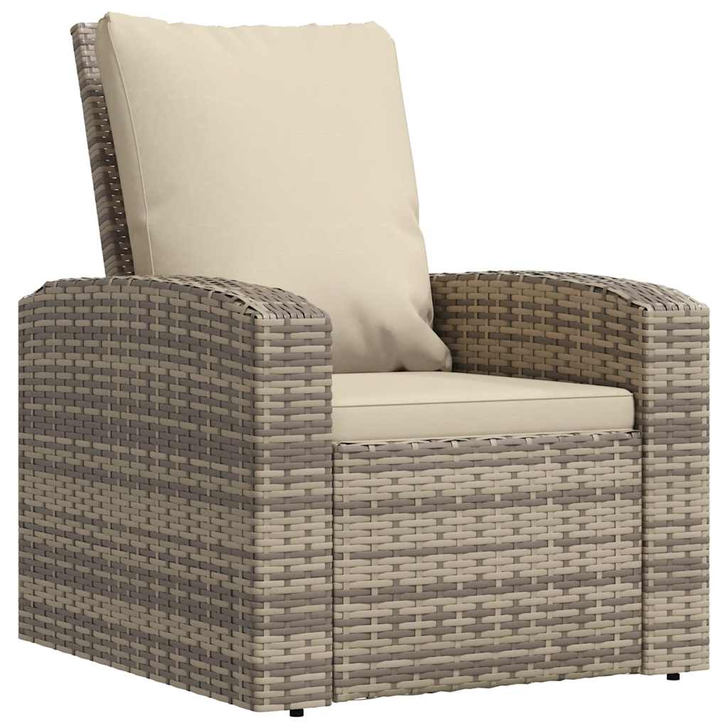 Tuinstoel verstelbaar met kussens poly rattan lichtbruin is nu te koop bij PeponiXL, paradijselijk wonen!