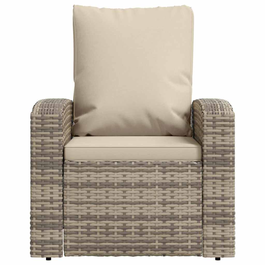 Tuinstoel verstelbaar met kussens poly rattan lichtbruin is nu te koop bij PeponiXL, paradijselijk wonen!