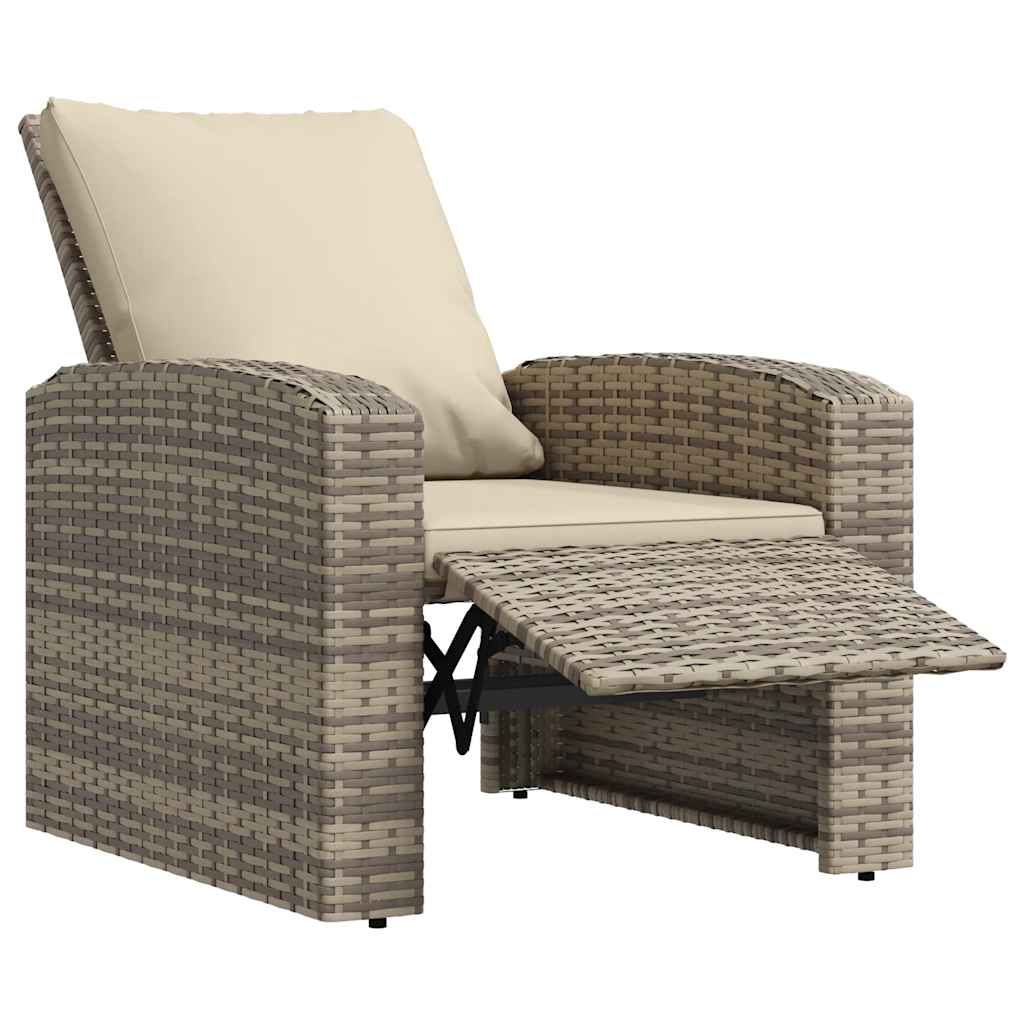Tuinstoel verstelbaar met kussens poly rattan lichtbruin is nu te koop bij PeponiXL, paradijselijk wonen!