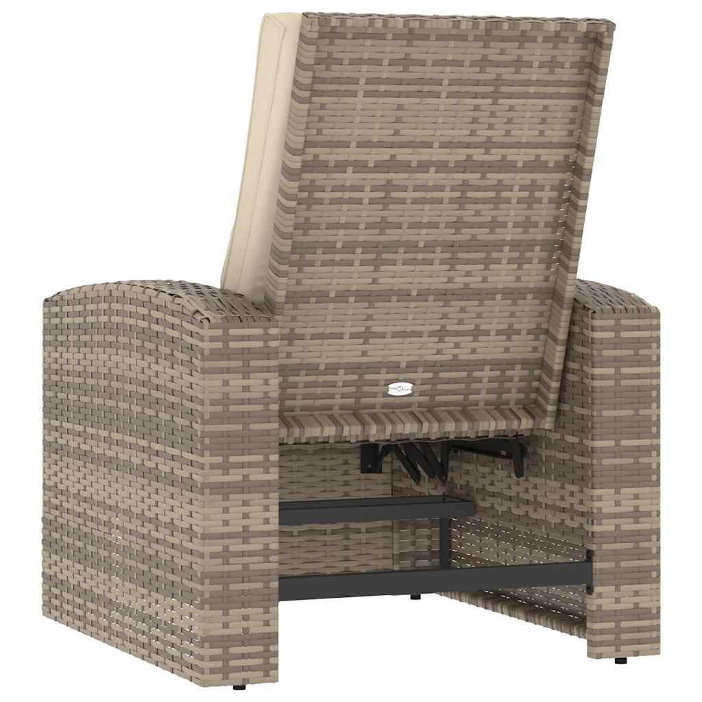 Tuinstoel verstelbaar met kussens poly rattan lichtbruin is nu te koop bij PeponiXL, paradijselijk wonen!