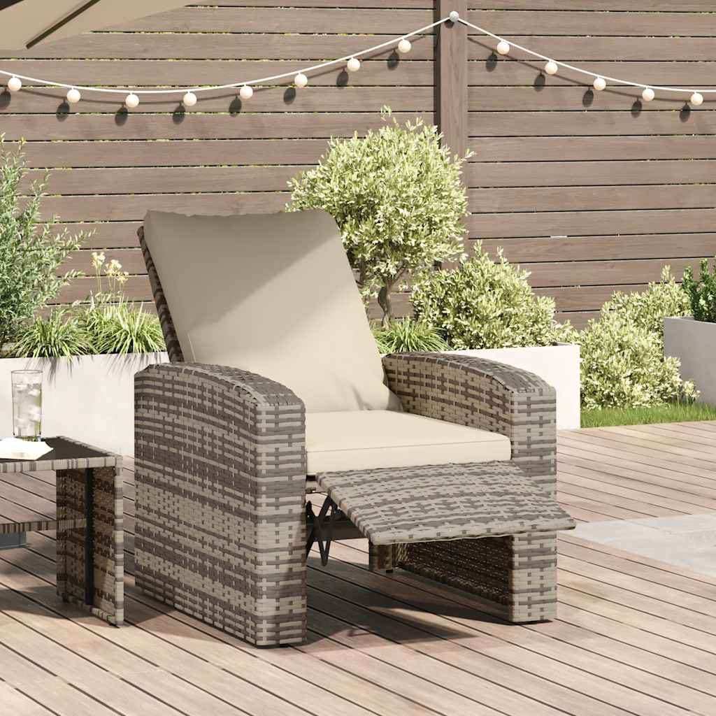 Tuinstoel verstelbaar met kussens poly rattan lichtbruin is nu te koop bij PeponiXL, paradijselijk wonen!