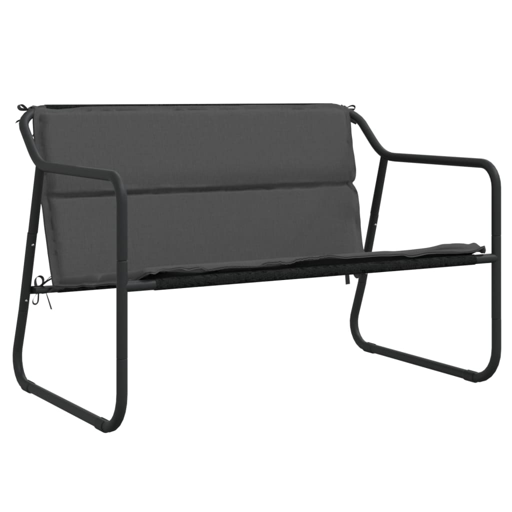 Tuinbank 2-zits met kussen staal antracietkleurig is nu te koop bij PeponiXL, paradijselijk wonen!