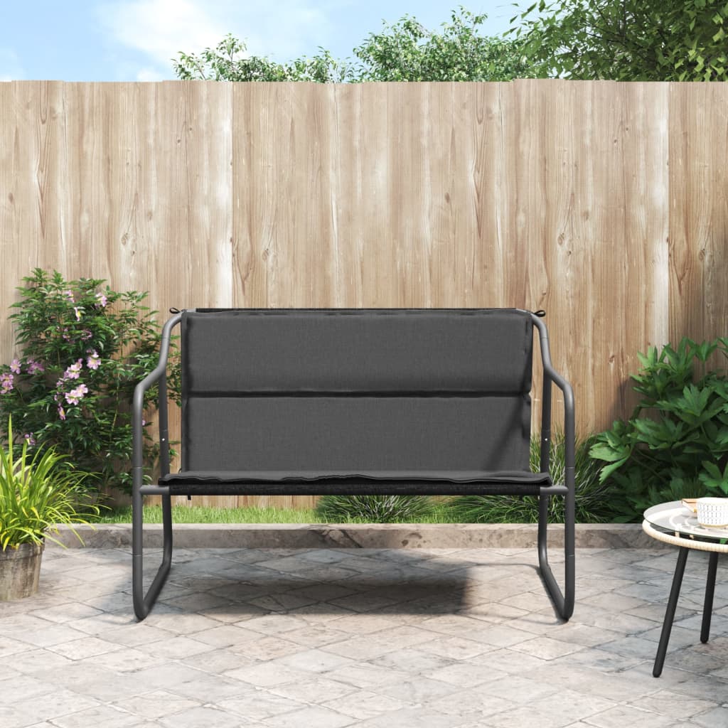 Tuinbank 2-zits met kussen staal antracietkleurig is nu te koop bij PeponiXL, paradijselijk wonen!