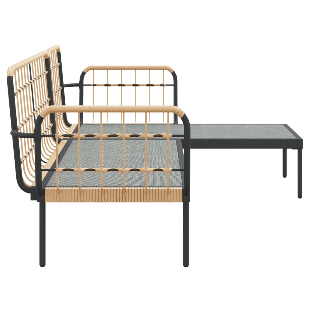 3-delige Loungeset met kussens poly rattan donkergrijs is nu te koop bij PeponiXL, paradijselijk wonen!