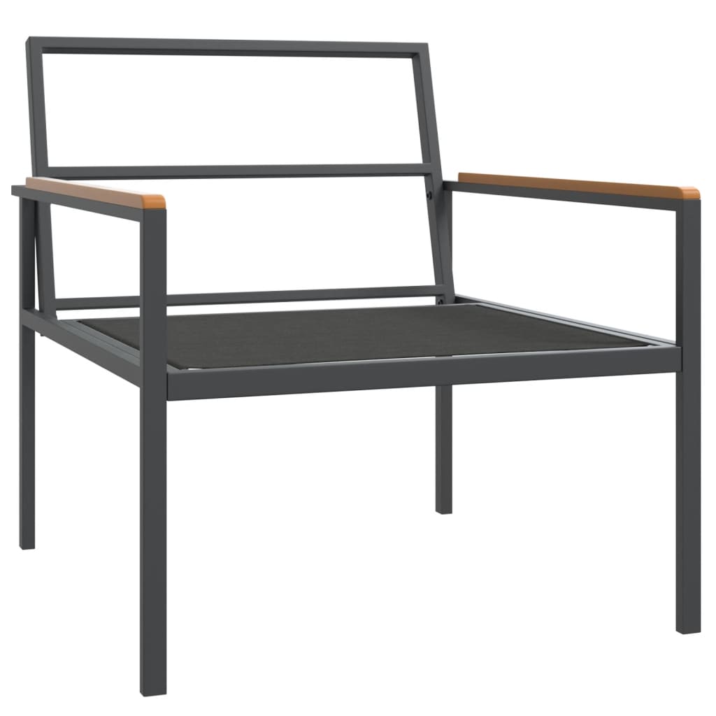 3-delige Loungeset met kussens staal antracietkleurig is nu te koop bij PeponiXL, paradijselijk wonen!