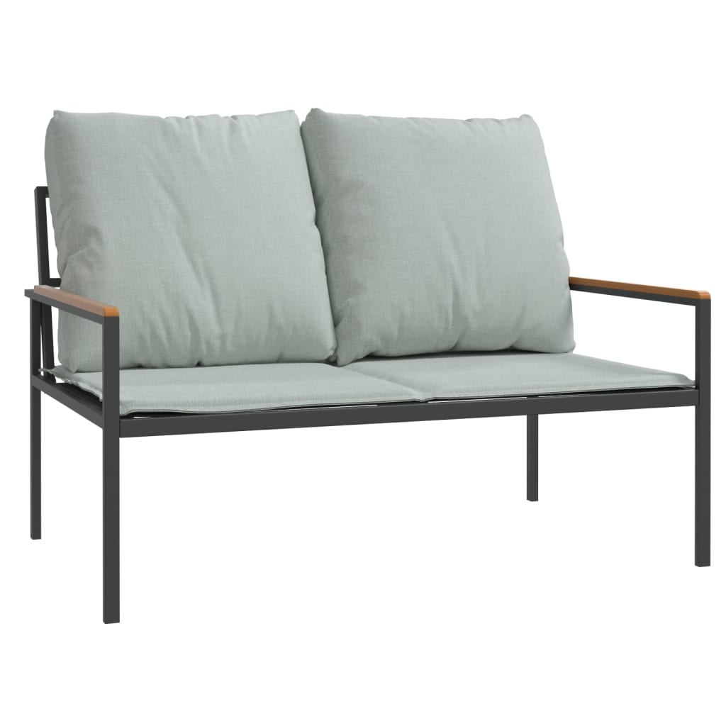 3-delige Loungeset met kussens staal antracietkleurig is nu te koop bij PeponiXL, paradijselijk wonen!