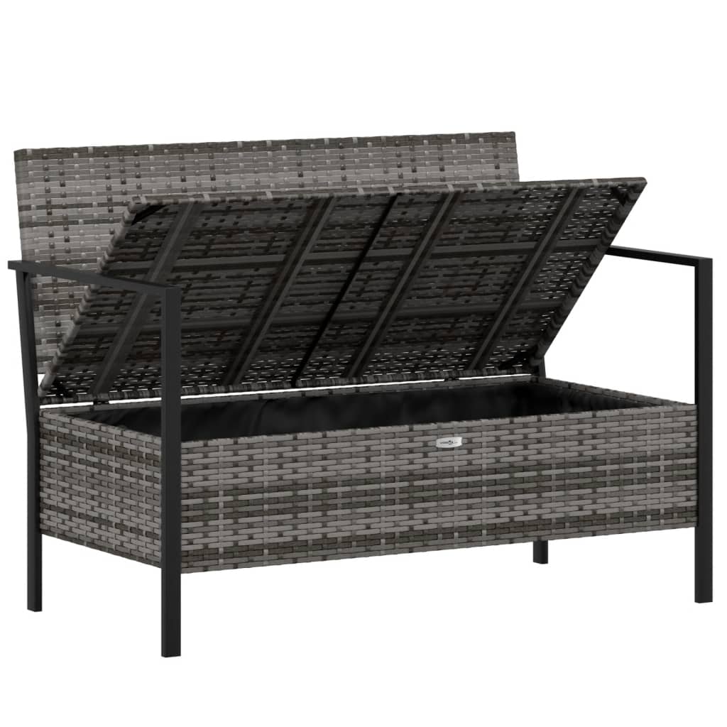 Tuinbank 2-zits met kussens poly rattan grijs is nu te koop bij PeponiXL, paradijselijk wonen!