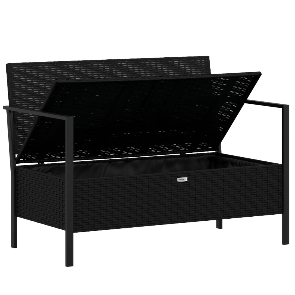 Tuinbank 2-zits met kussens poly rattan zwart is nu te koop bij PeponiXL, paradijselijk wonen!