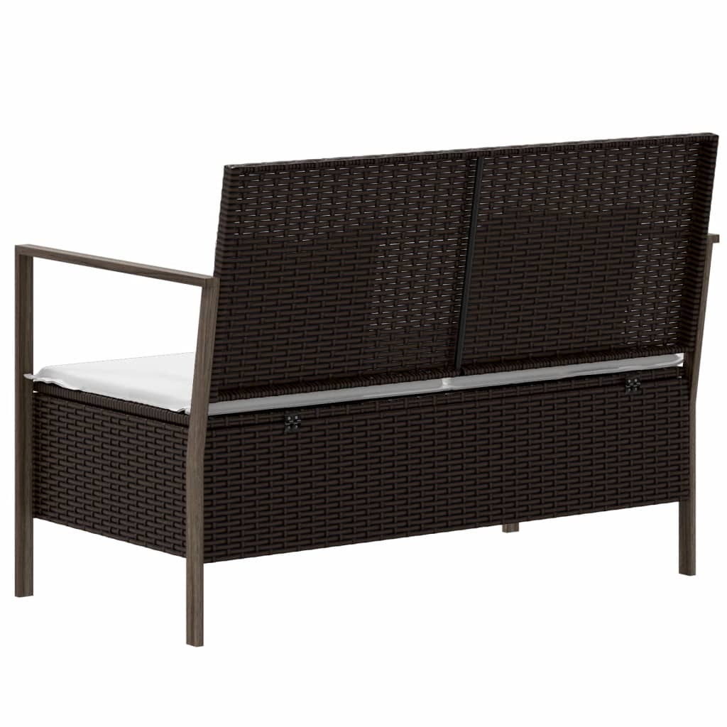 Tuinbank 2-zits met kussens poly rattan bruin is nu te koop bij PeponiXL, paradijselijk wonen!