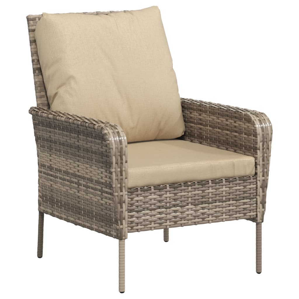 Tuinstoel met voetenbank poly rattan lichtbruin is nu te koop bij PeponiXL, paradijselijk wonen!