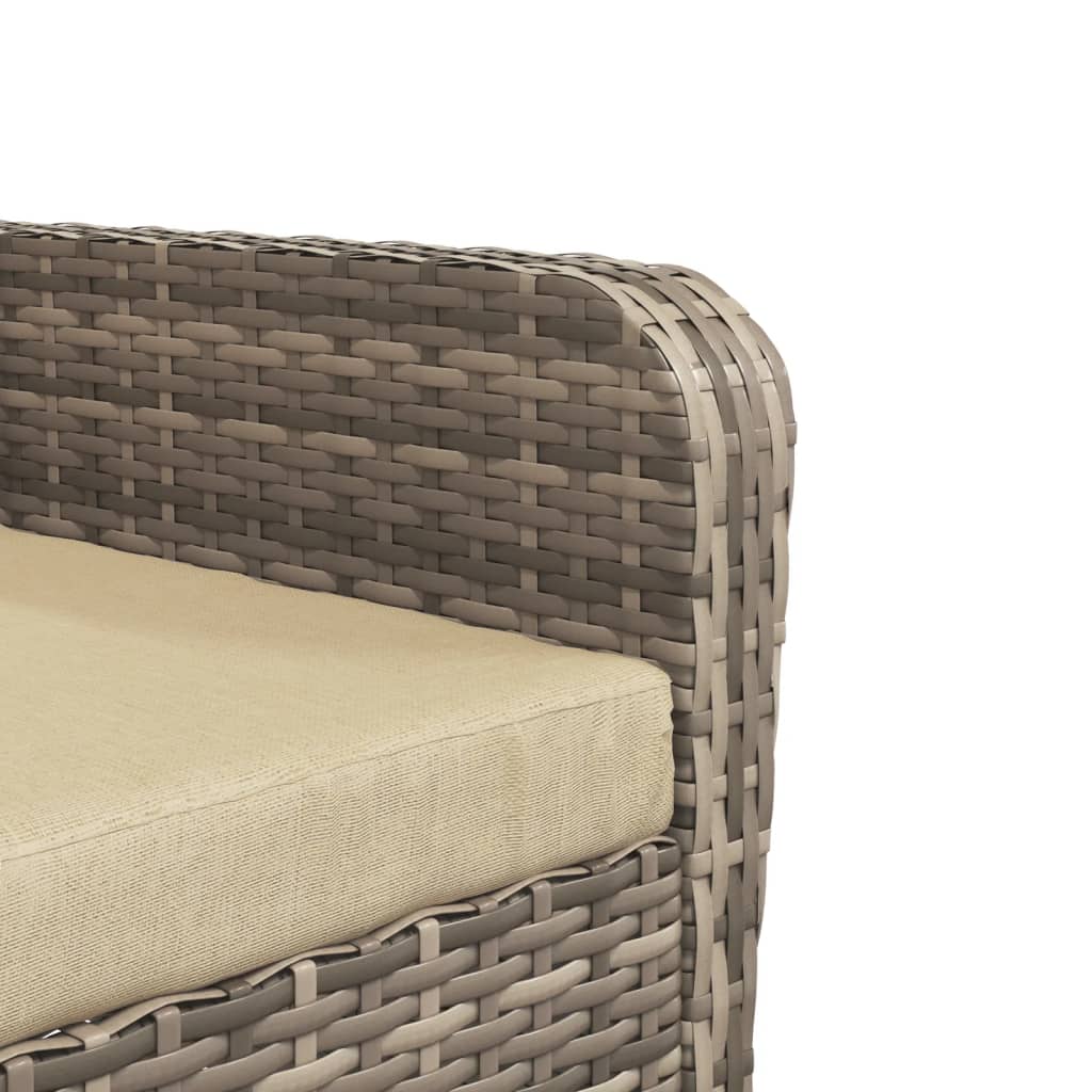 Tuinstoel met voetenbank poly rattan lichtbruin is nu te koop bij PeponiXL, paradijselijk wonen!