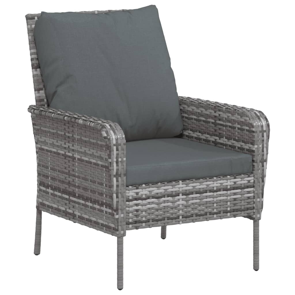 Tuinstoel met voetenbank poly rattan grijs is nu te koop bij PeponiXL, paradijselijk wonen!