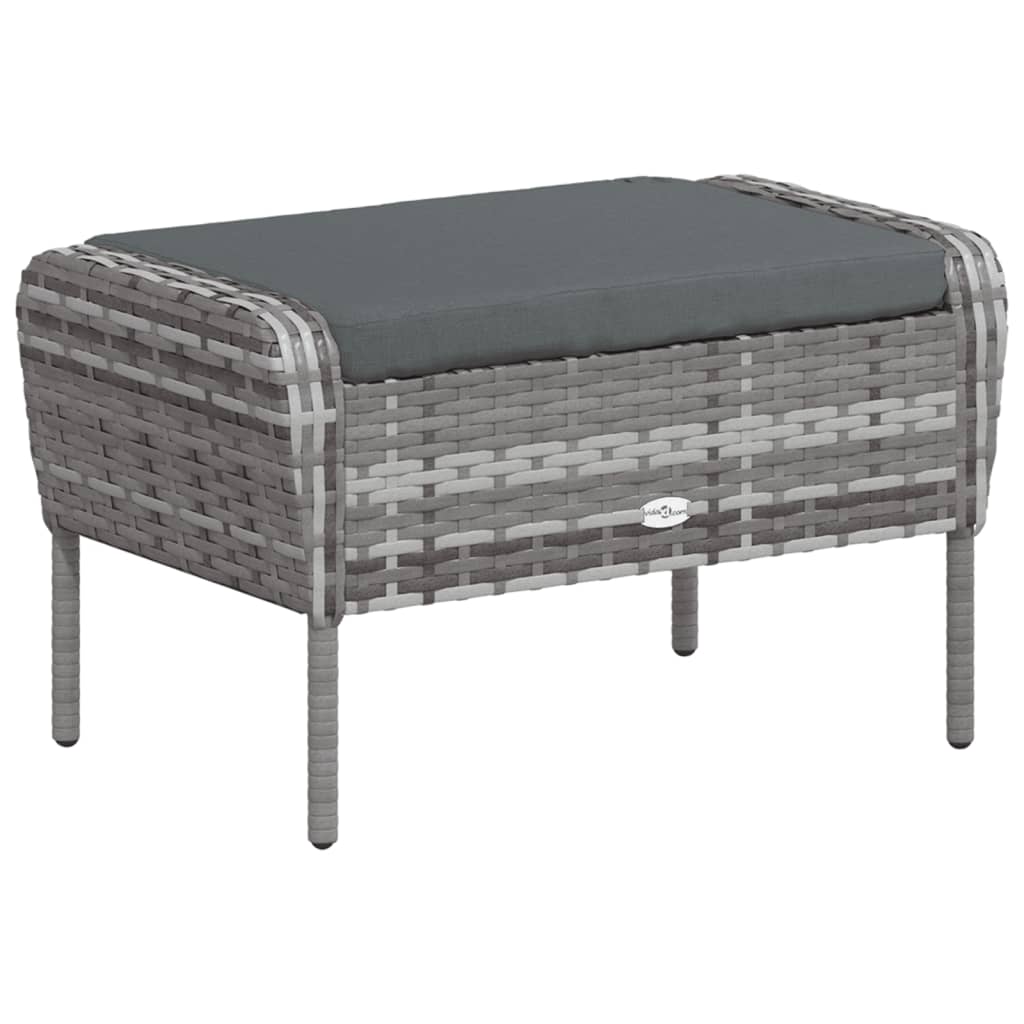 Tuinstoel met voetenbank poly rattan grijs is nu te koop bij PeponiXL, paradijselijk wonen!
