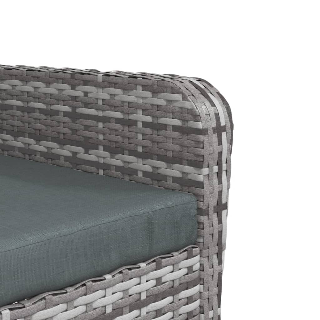 Tuinstoel met voetenbank poly rattan grijs is nu te koop bij PeponiXL, paradijselijk wonen!