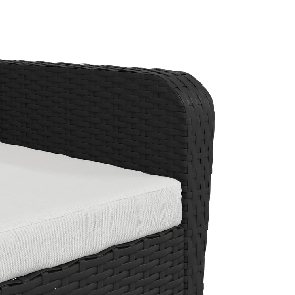 Tuinstoel met voetenbank poly rattan zwart is nu te koop bij PeponiXL, paradijselijk wonen!