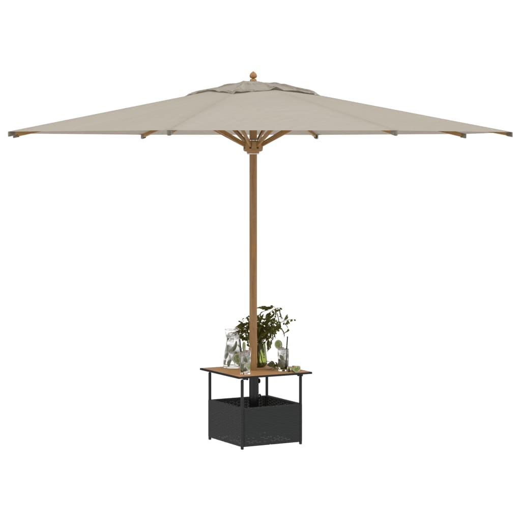 Tuintafel met parasolgat 55x55x46,5 cm poly rattan zwart is nu te koop bij PeponiXL, paradijselijk wonen!