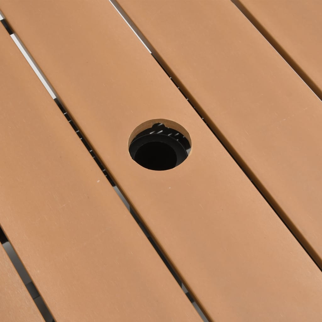 Tuintafel met parasolgat 55x55x46,5 cm poly rattan bruin is nu te koop bij PeponiXL, paradijselijk wonen!