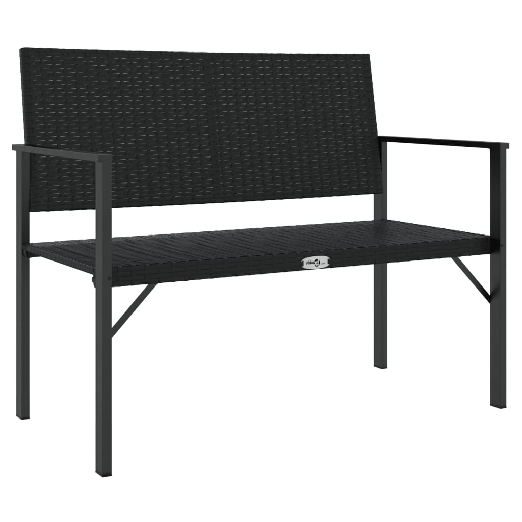 Tuinbank 2-zits poly rattan zwart is nu te koop bij PeponiXL, paradijselijk wonen!
