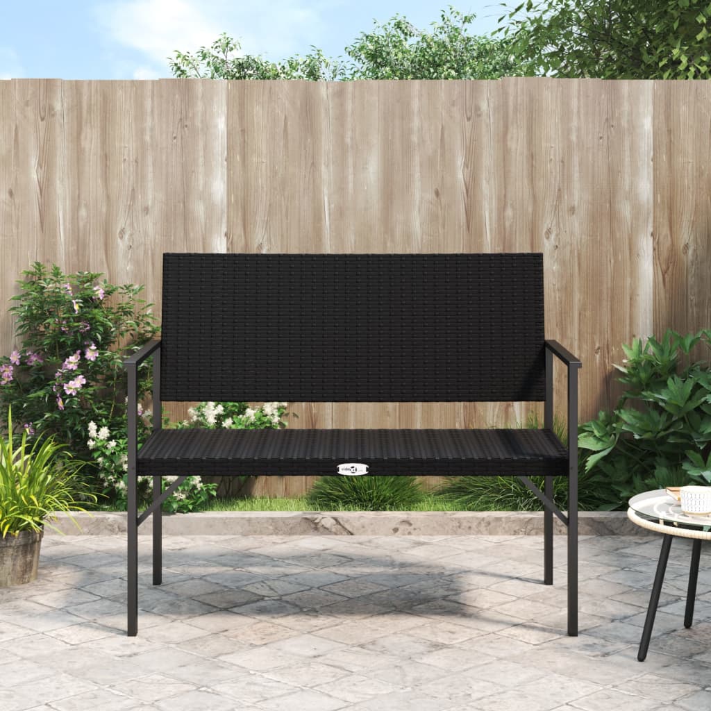 Tuinbank 2-zits poly rattan zwart is nu te koop bij PeponiXL, paradijselijk wonen!