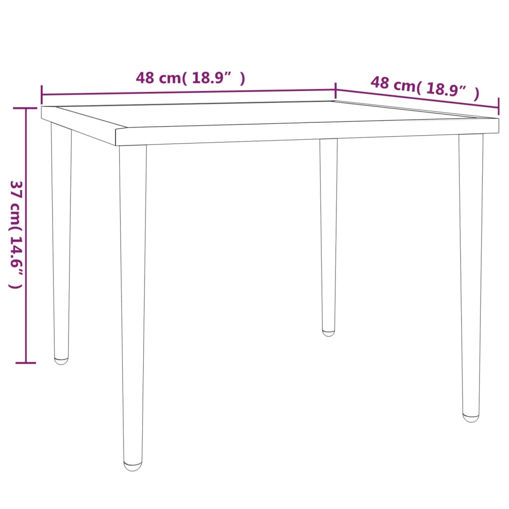 Tuintafel 48x48x37 cm staal grijs is nu te koop bij PeponiXL, paradijselijk wonen!