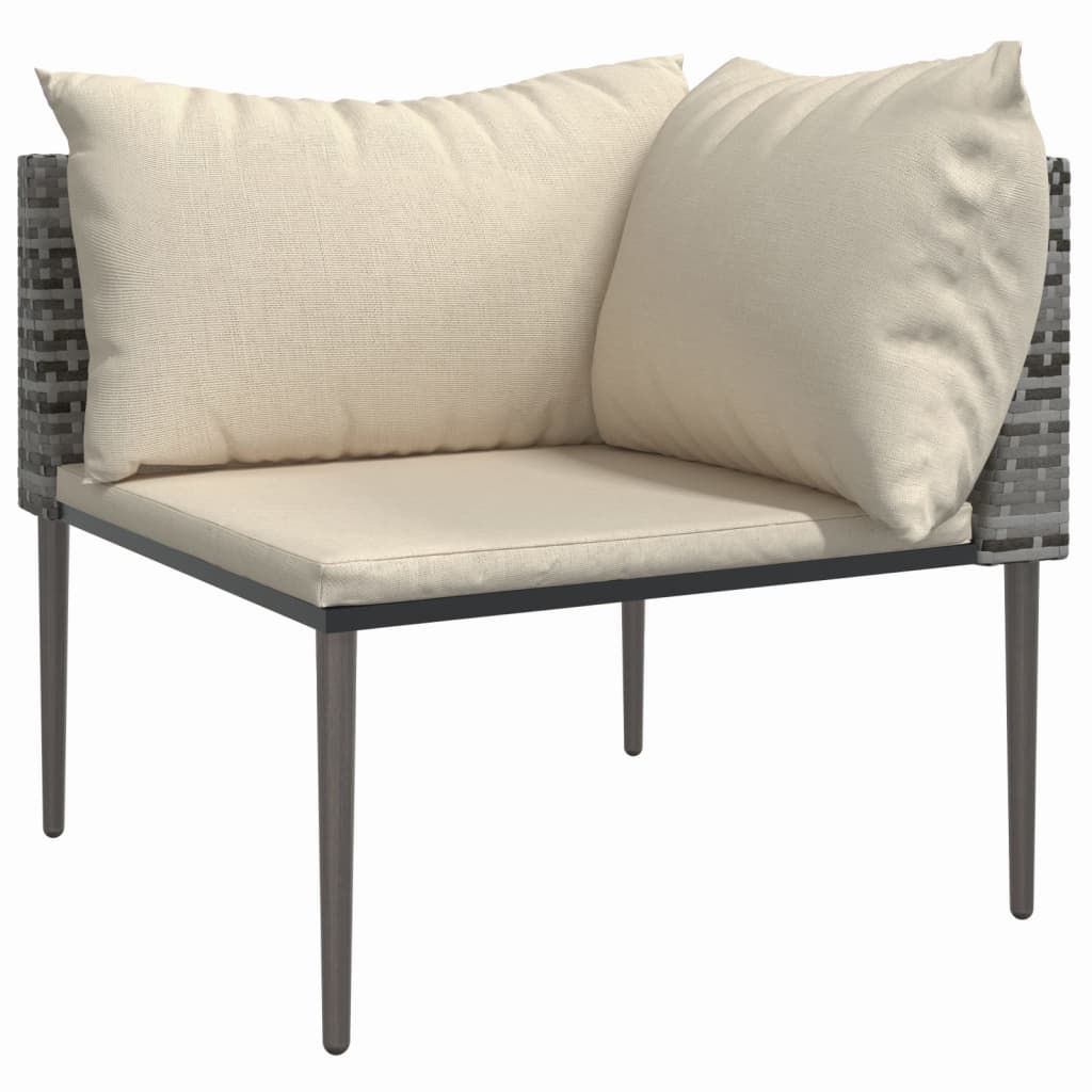Tuinhoekbanken met kussens 2 st poly rattan grijs is nu te koop bij PeponiXL, paradijselijk wonen!