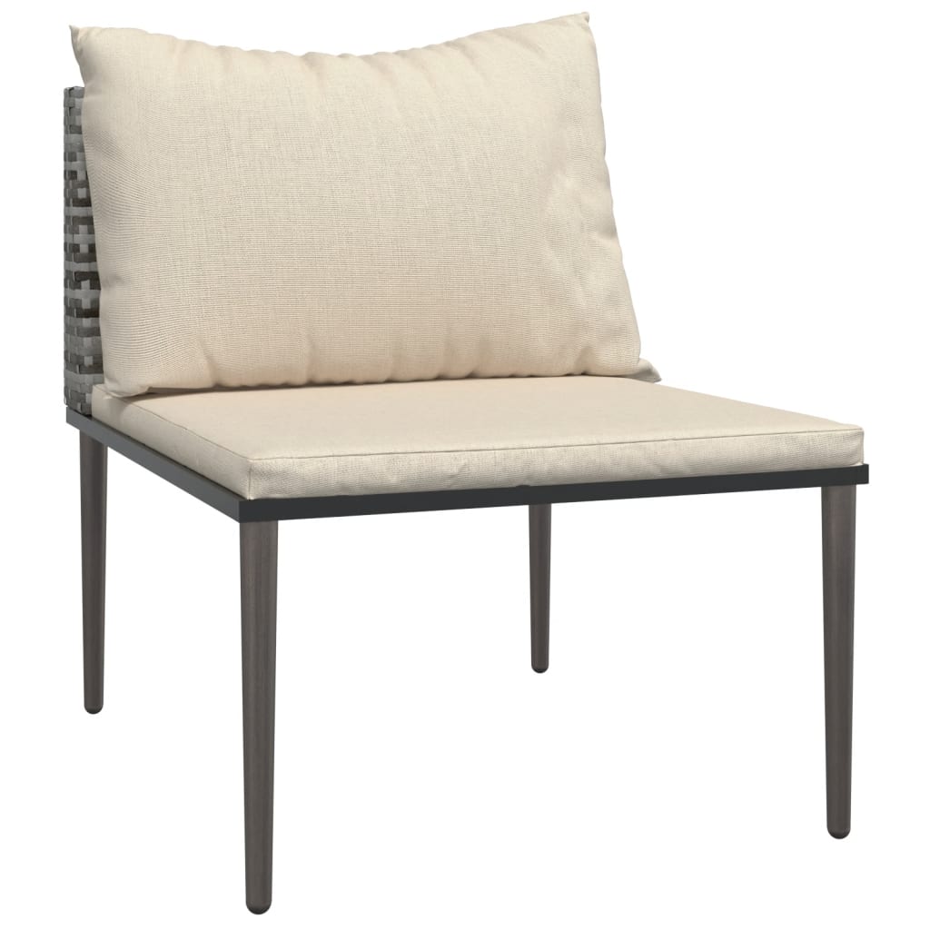 3-delige Loungeset met kussens poly rattan grijs is nu te koop bij PeponiXL, paradijselijk wonen!