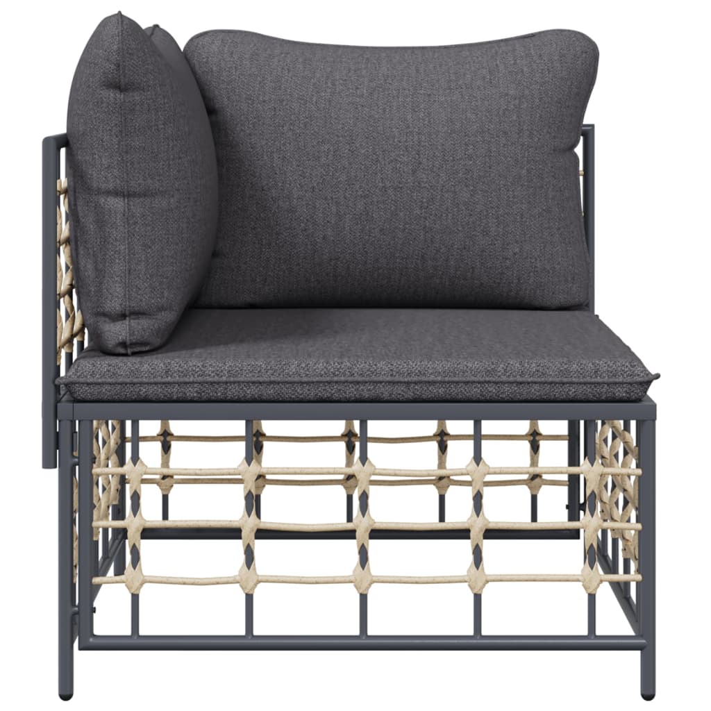 Tuinhoekbank met donkergrijze kussen poly rattan is nu te koop bij PeponiXL, paradijselijk wonen!