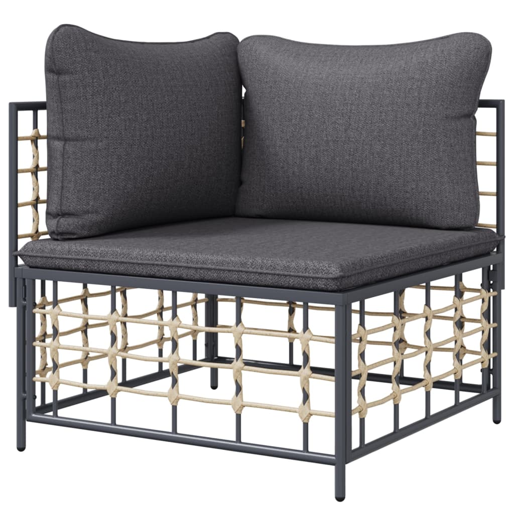 Tuinhoekbank met donkergrijze kussen poly rattan is nu te koop bij PeponiXL, paradijselijk wonen!