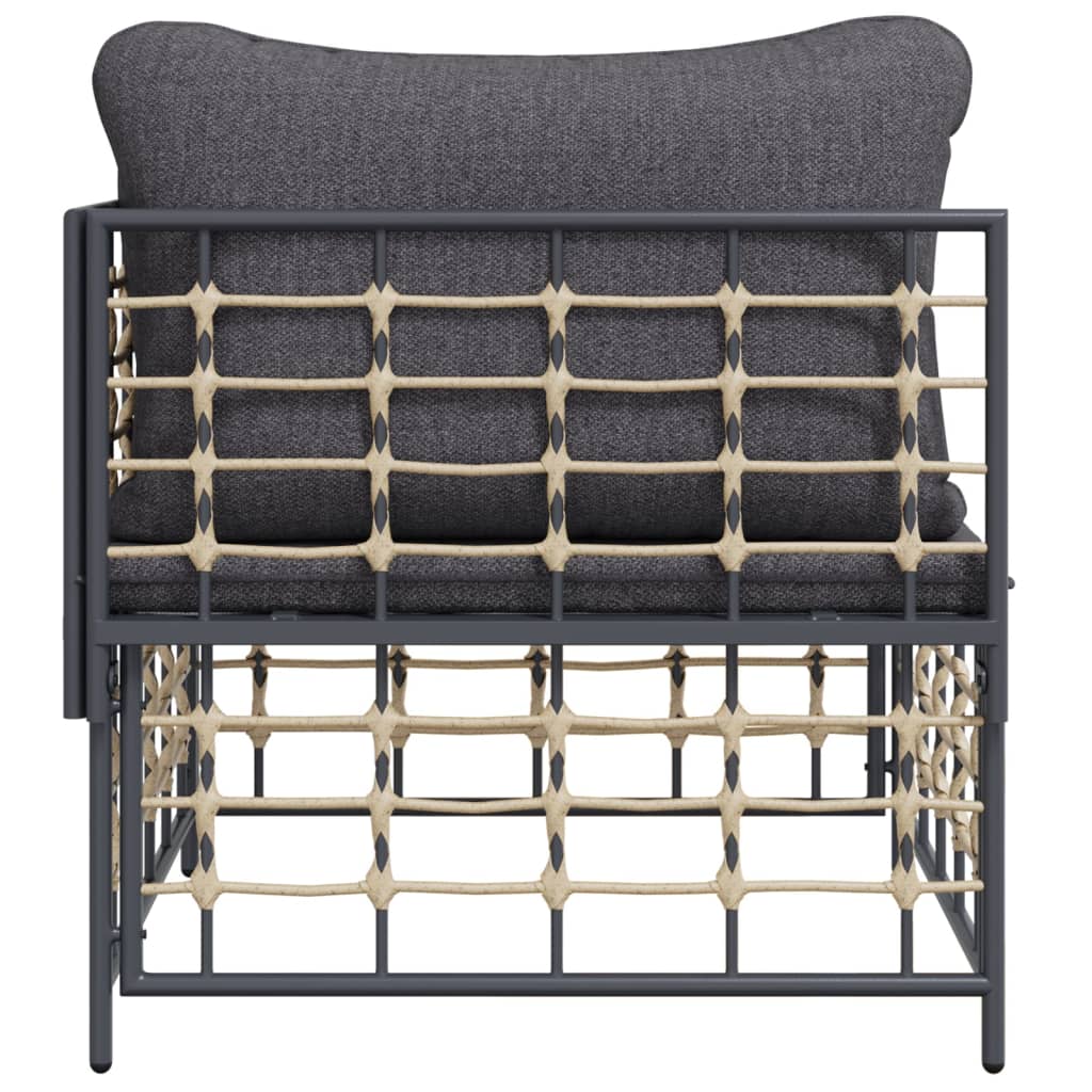 Tuinhoekbank met donkergrijze kussen poly rattan is nu te koop bij PeponiXL, paradijselijk wonen!