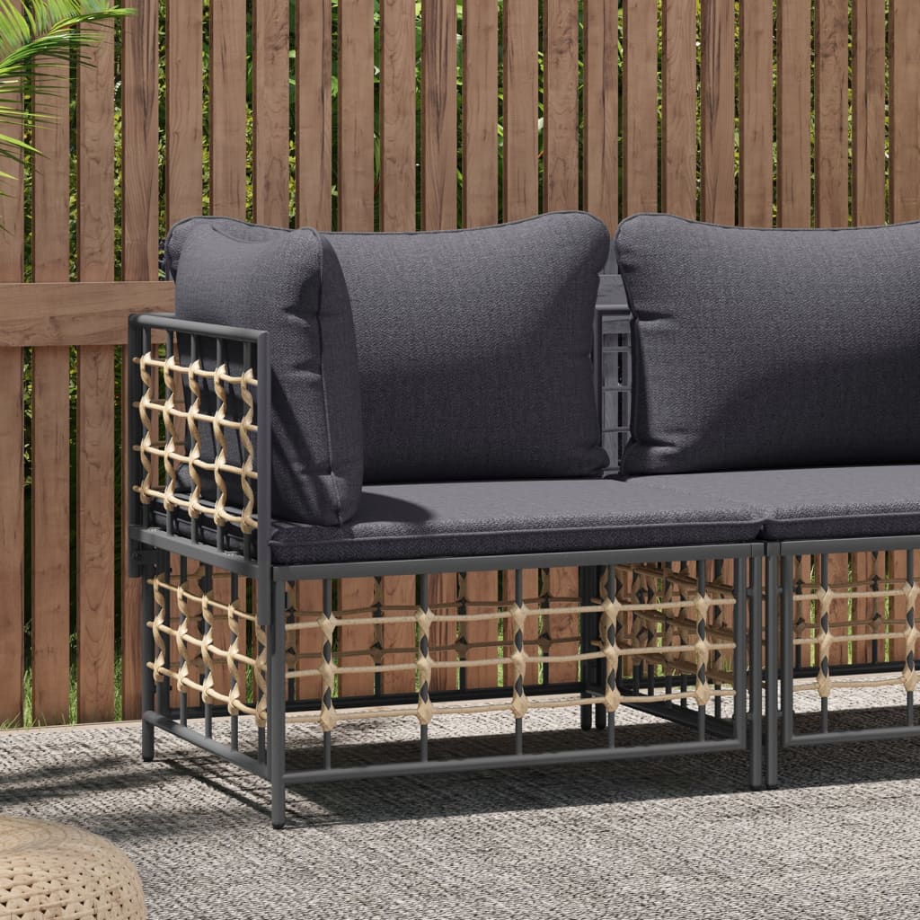 Tuinhoekbank met donkergrijze kussen poly rattan is nu te koop bij PeponiXL, paradijselijk wonen!