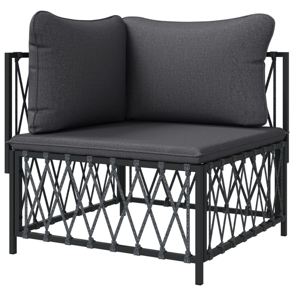 Tuinhoekbank met kussens geweven stof antracietkleurig is nu te koop bij PeponiXL, paradijselijk wonen!