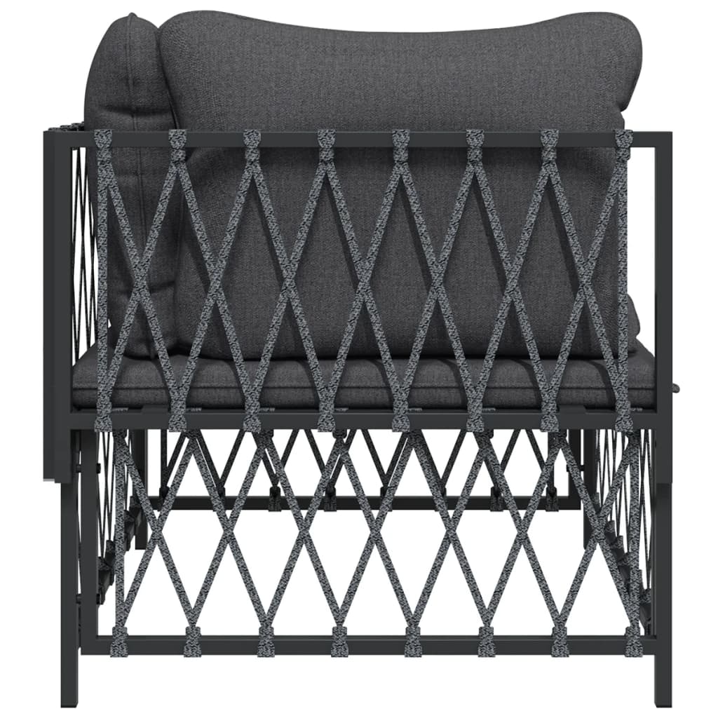 Tuinhoekbank met kussens geweven stof antracietkleurig is nu te koop bij PeponiXL, paradijselijk wonen!
