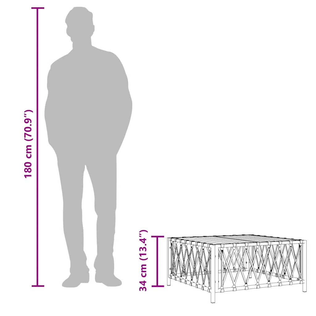 Tuintafel 70x70x34 cm geweven stof antracietkleurig is nu te koop bij PeponiXL, paradijselijk wonen!