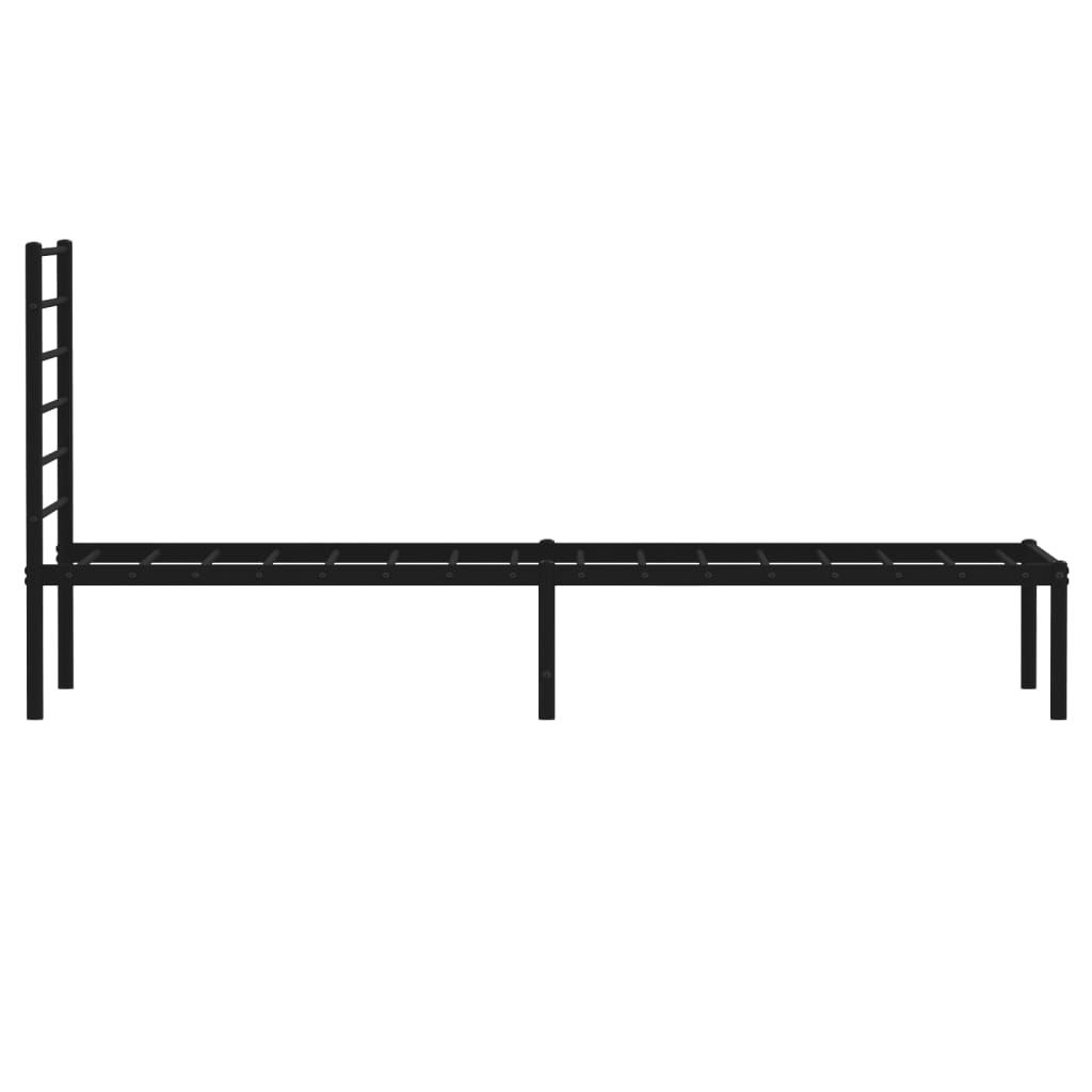 Bedframe met hoofdbord metaal zwart 100x190 cm is nu te koop bij PeponiXL, paradijselijk wonen!