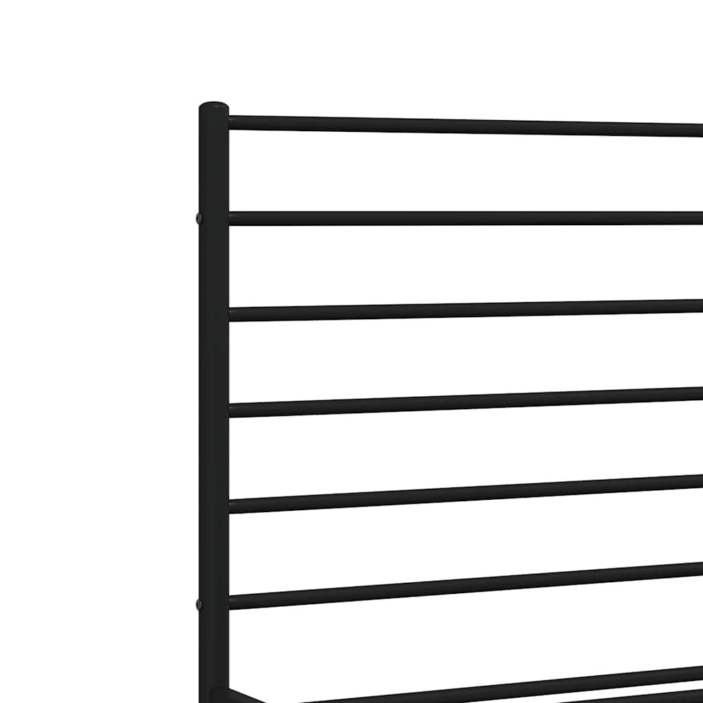 Bedframe met hoofdbord metaal zwart 140x190 cm is nu te koop bij PeponiXL, paradijselijk wonen!