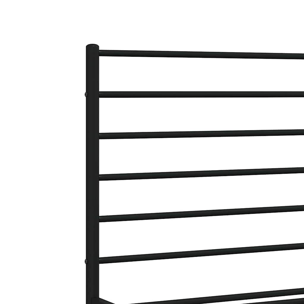 Bedframe met hoofdbord metaal zwart 150x200 cm is nu te koop bij PeponiXL, paradijselijk wonen!