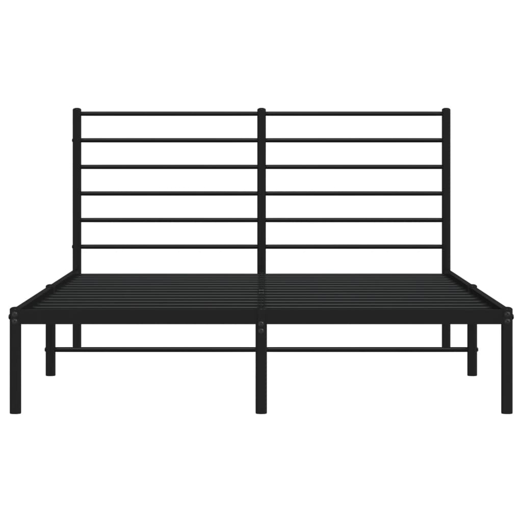 Bedframe met hoofdbord metaal zwart 160x200 cm is nu te koop bij PeponiXL, paradijselijk wonen!
