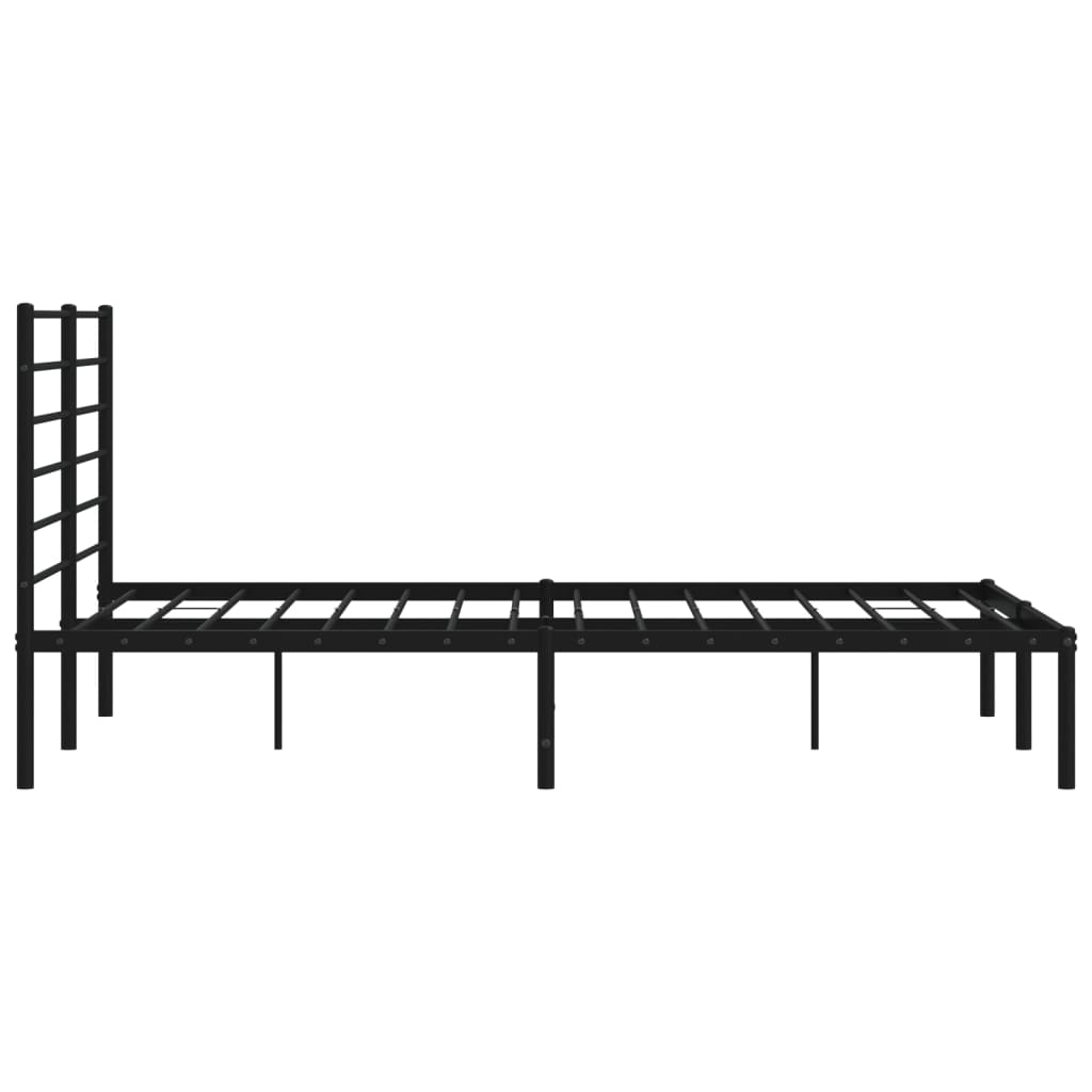 Bedframe met hoofdbord metaal zwart 160x200 cm is nu te koop bij PeponiXL, paradijselijk wonen!