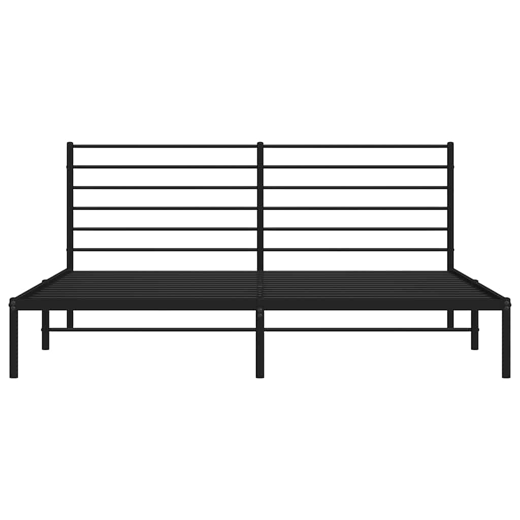 Bedframe met hoofdbord metaal zwart 183x213 cm is nu te koop bij PeponiXL, paradijselijk wonen!