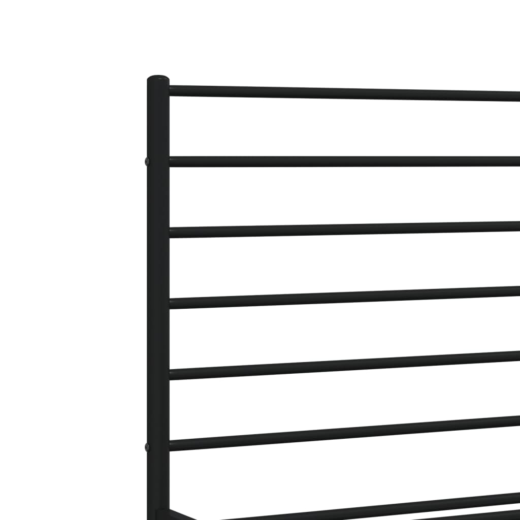 Bedframe met hoofdbord metaal zwart 193x203 cm is nu te koop bij PeponiXL, paradijselijk wonen!