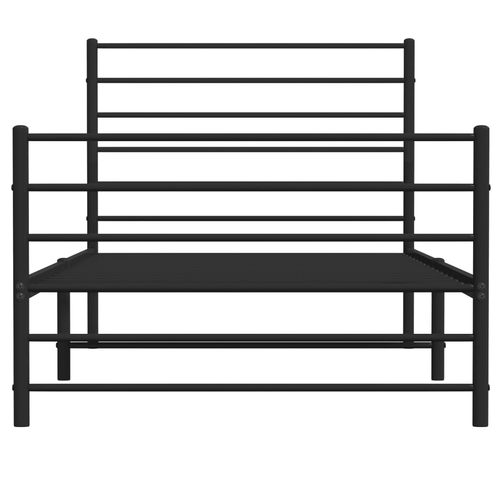 Bedframe met hoofd- en voeteneinde metaal zwart 90x190 cm is nu te koop bij PeponiXL, paradijselijk wonen!