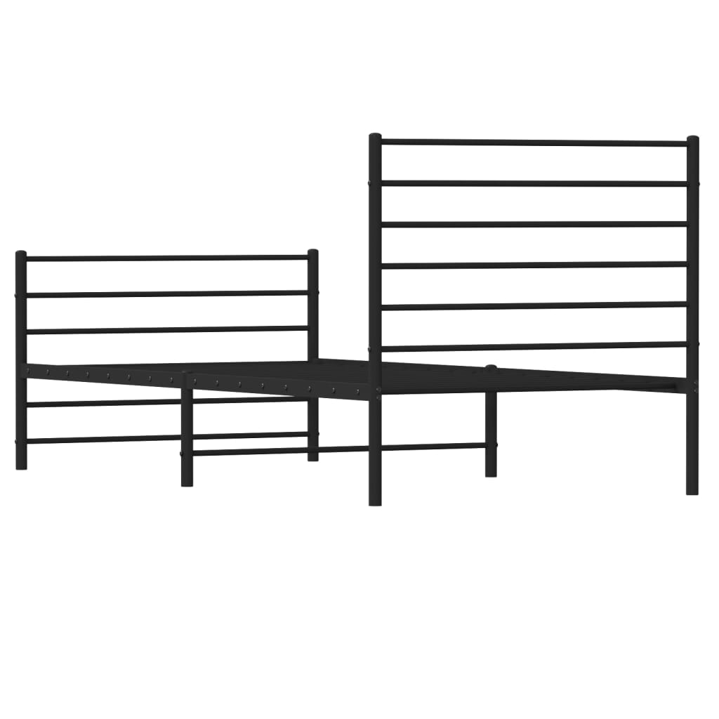 Bedframe met hoofd- en voeteneinde metaal zwart 100x200 cm is nu te koop bij PeponiXL, paradijselijk wonen!